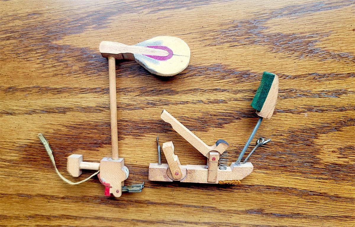Original WWII vintage Steinway Victory Vertical hammer and whippen action parts at Arukah Piano.