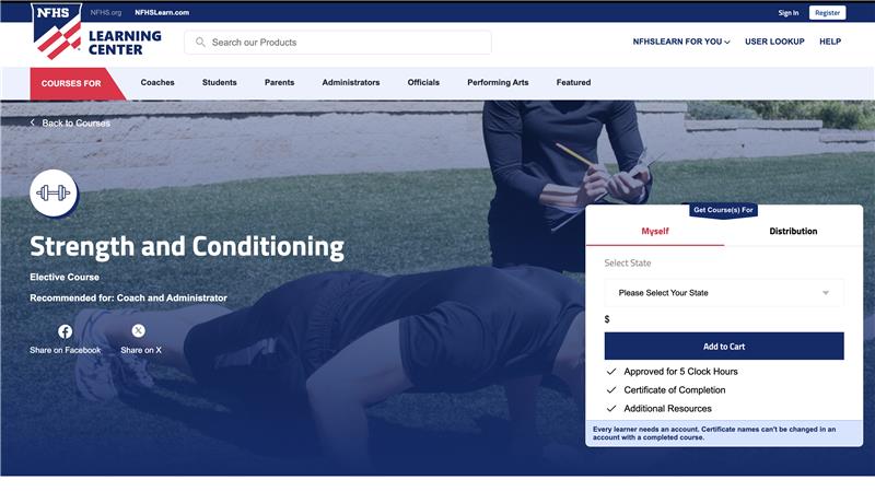 NFHS Strength and Conditioning Banner