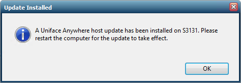 Update Installed: Reboot Required