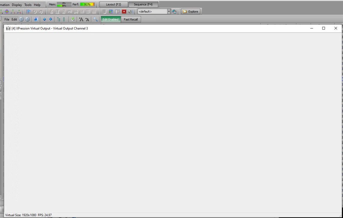 Blank screen on Virtual Output