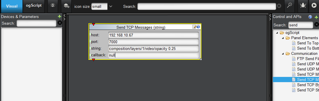 Ogscrip /composition/layers/1/video/opacity 0.25