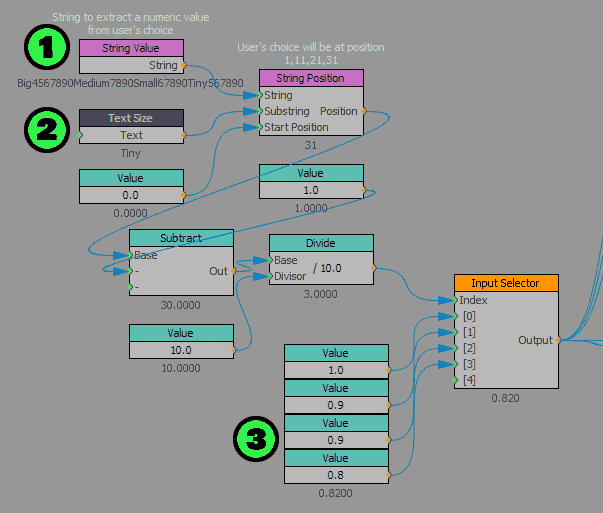 Simplifying determined text selected from a menu