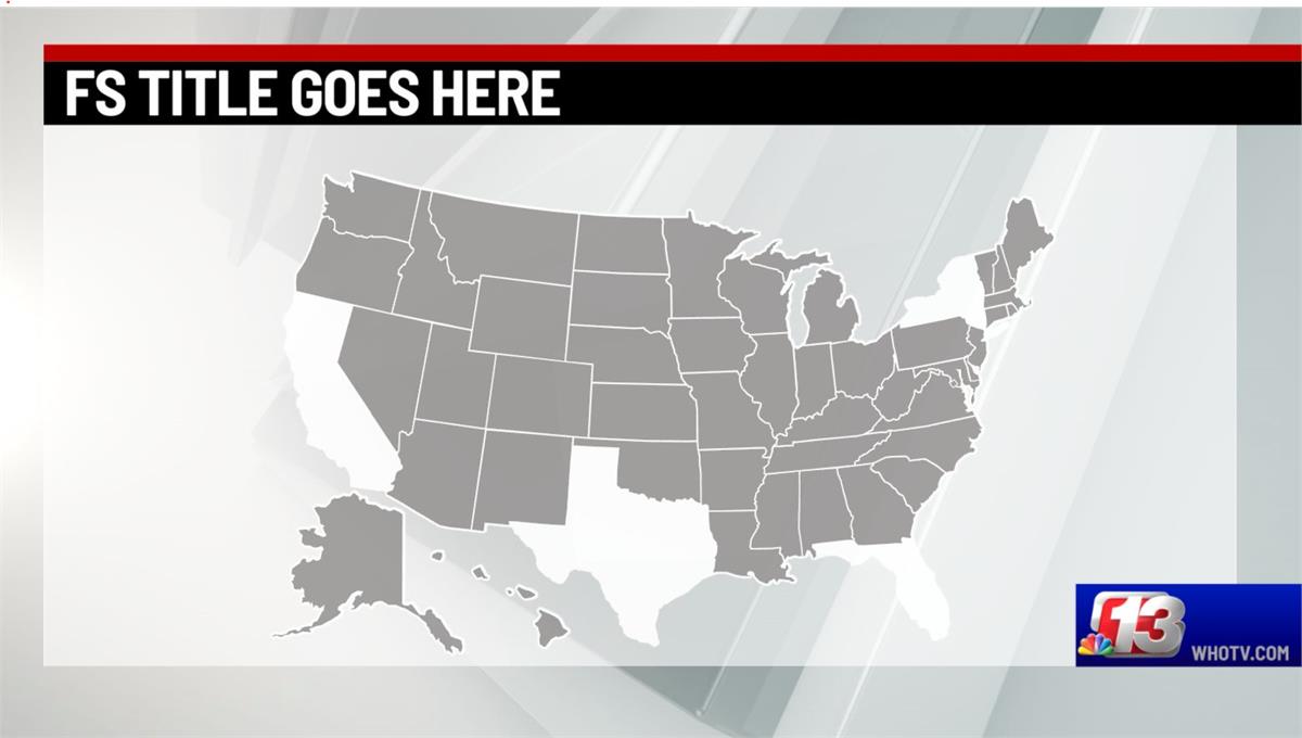 US Map with Texas, Florida, California and New York missing
