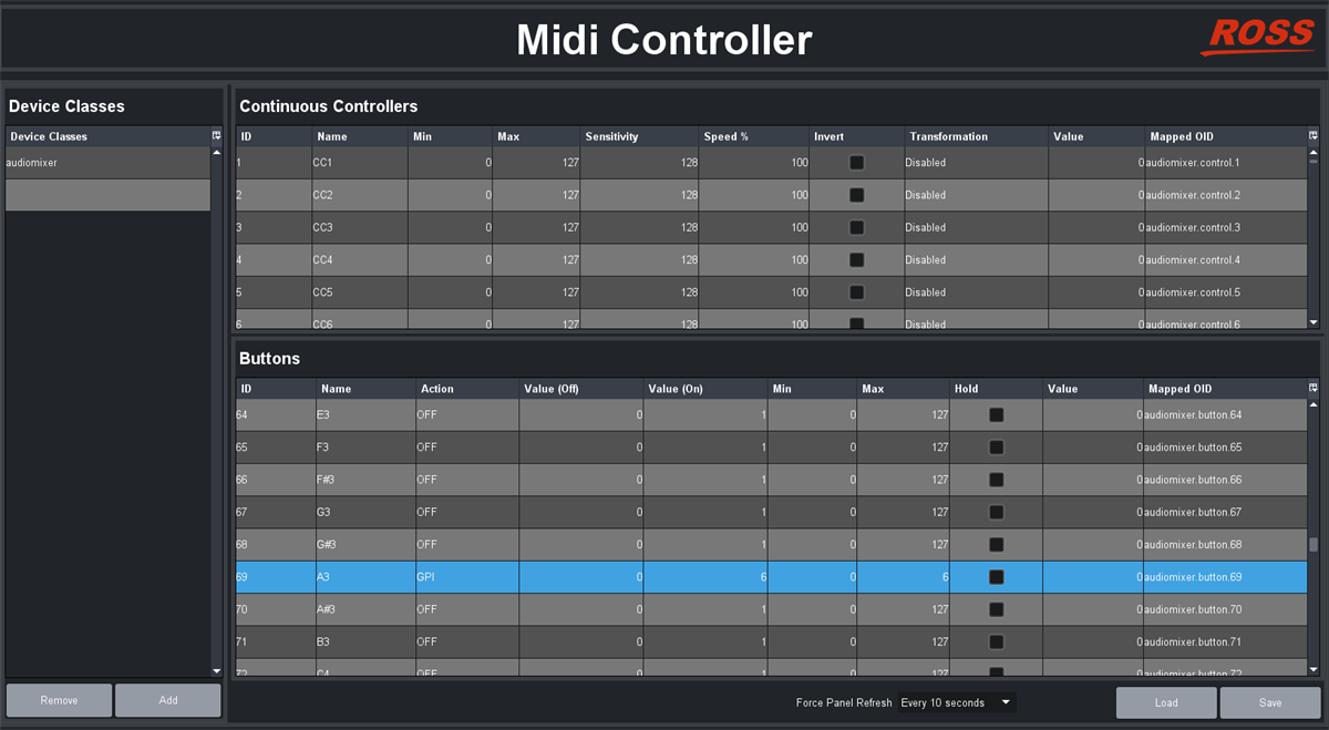 MIDI controller UI