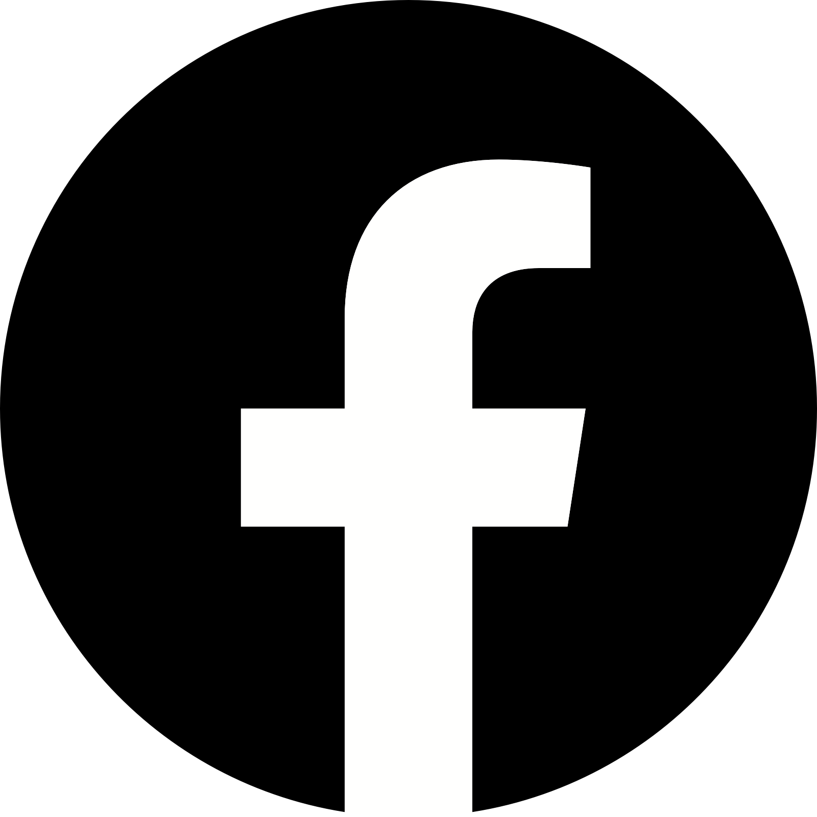 A white letter f on a black background  Description automatically generated