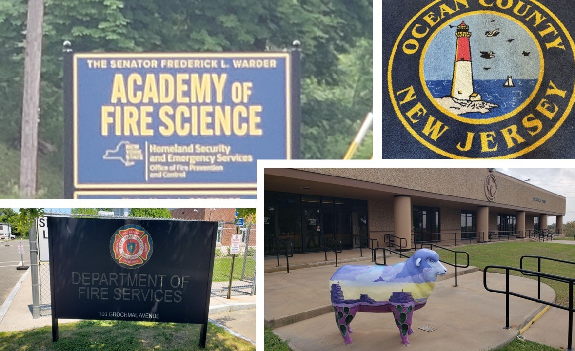 Collage of signs at training locations.