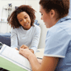 Collaboration Doctor with female patient