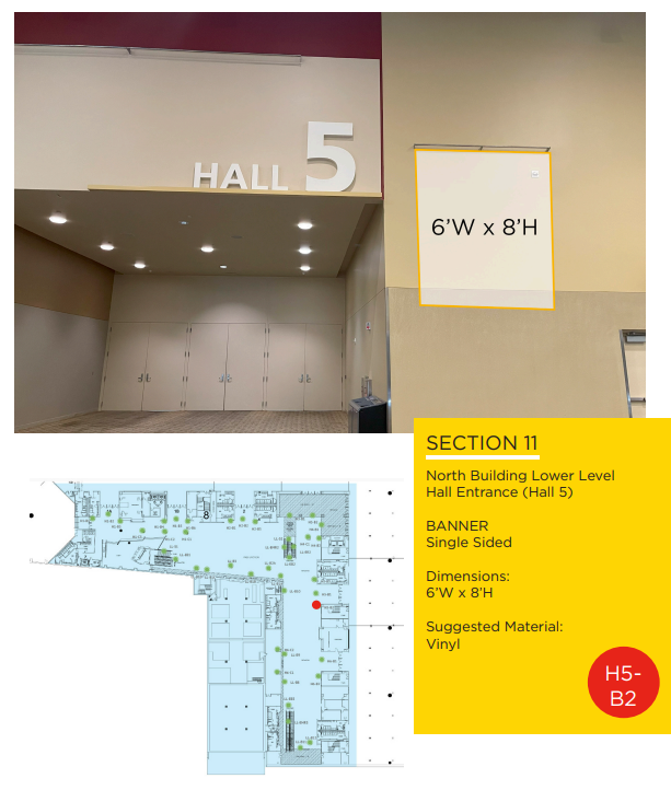 Banner — Hall 5 entrance, North Building lower level