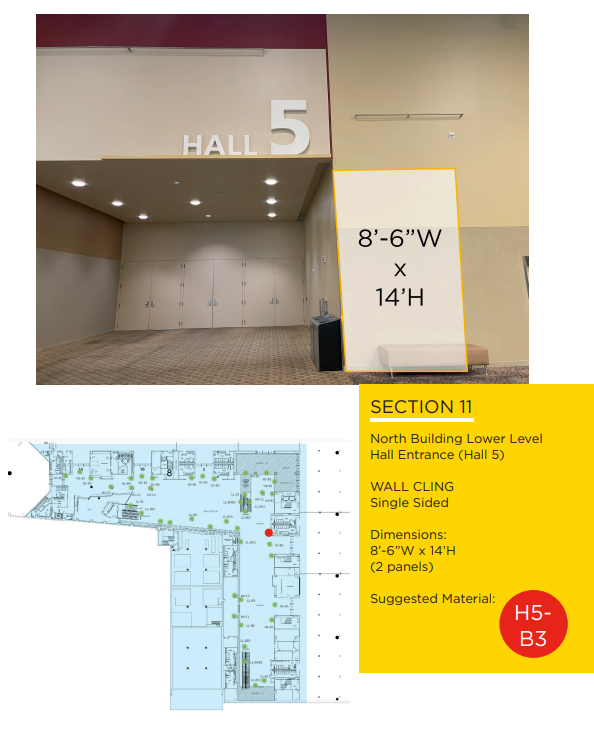 Wall Cling — Hall 5 entrance, North Building lower level