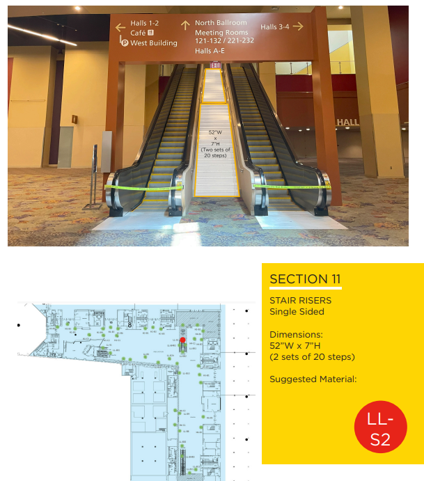 Stair Risers — Third Street lower-landing staircase