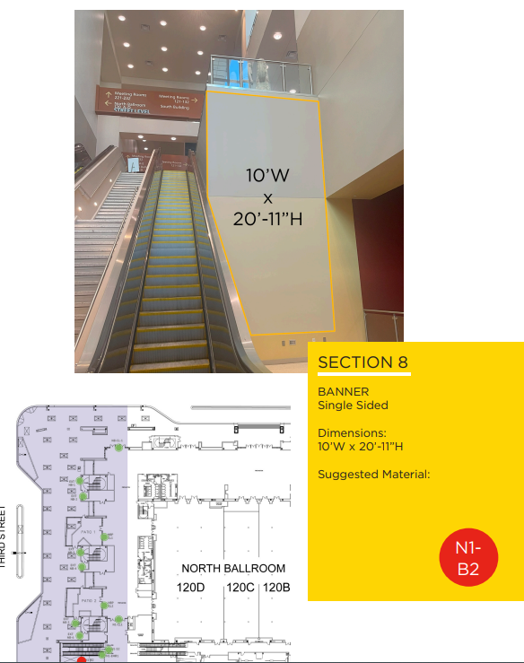 Banner — Street-level escalator, North Ballroom