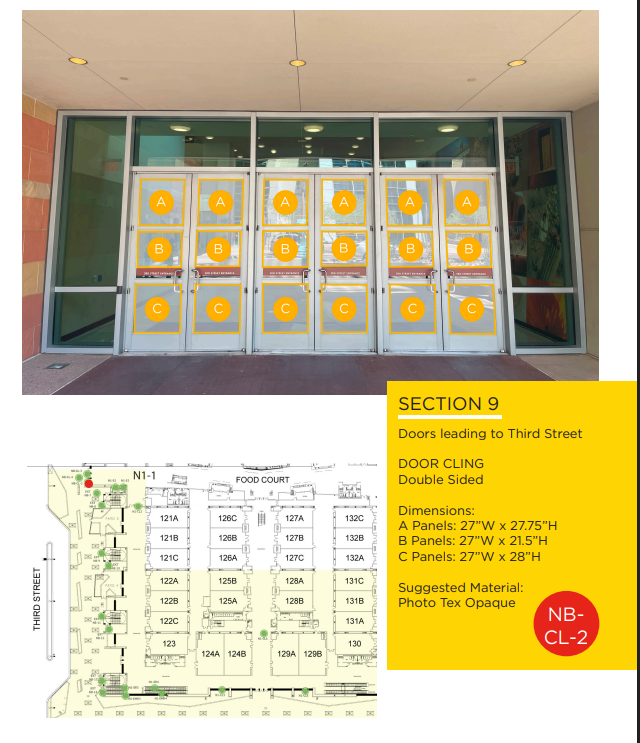 Door Cling — Third Street entrance doors