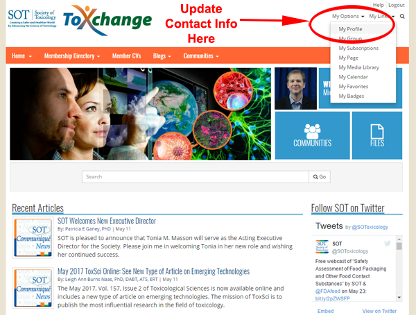 Graphic Displaying How to Update a ToXchange Profile