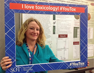 Jennifer Duringer presenting a poster at the 2017 SOT Annual Meeting and ToxExpo