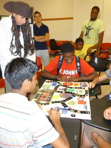 Captain Tox oversees Toxic Island game