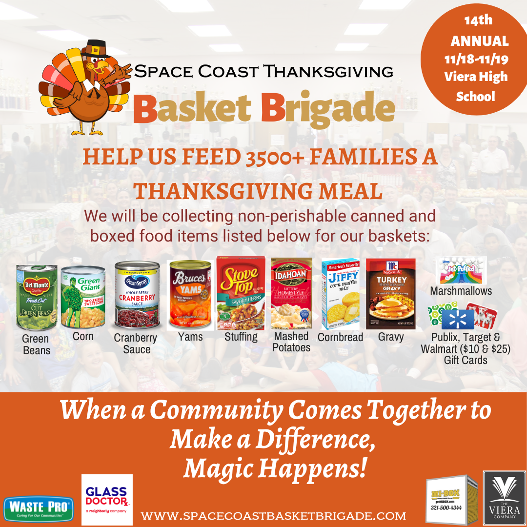 Space Coast Basket Brigade Food Drive Flyer