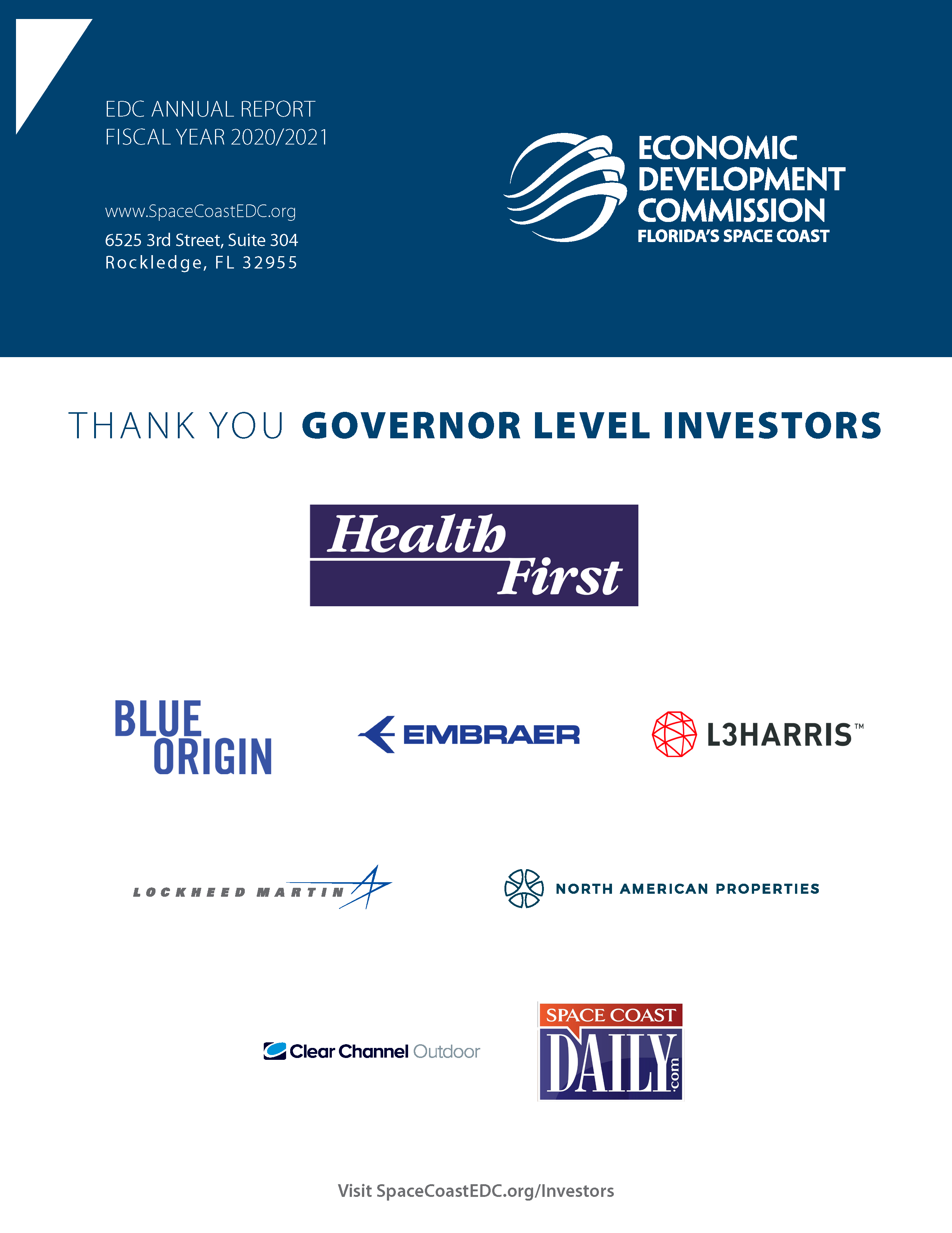 EDC FL Space Coast Annual Report Fiscal Year 2020/2021 Investors