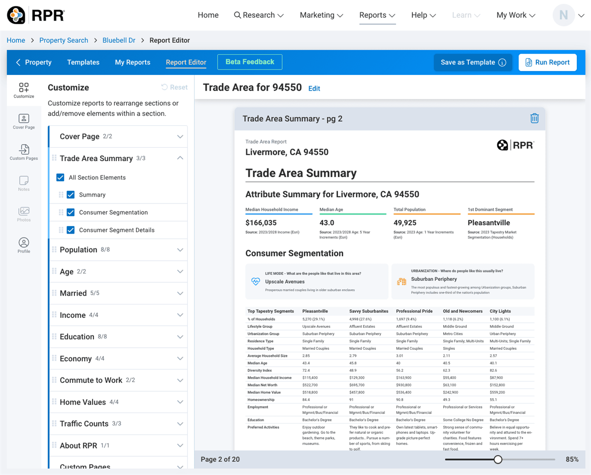 RPR Unveils Its New Next Gen Reports Template: Commercial Trade Area