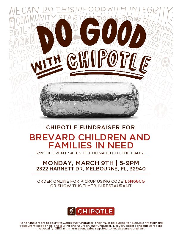 Fundraising flyer for Chipotle
