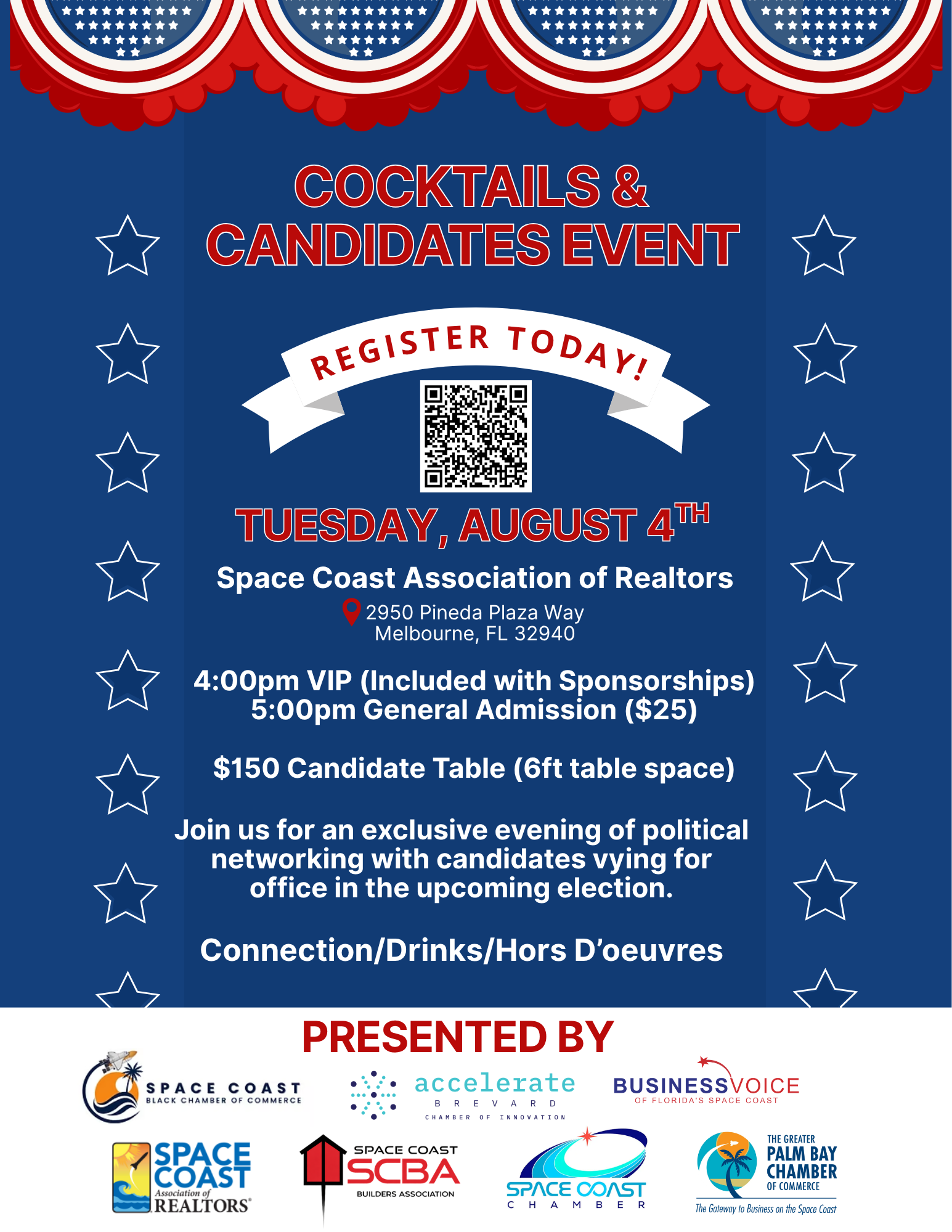 Cocktails & Candidates Event flyer