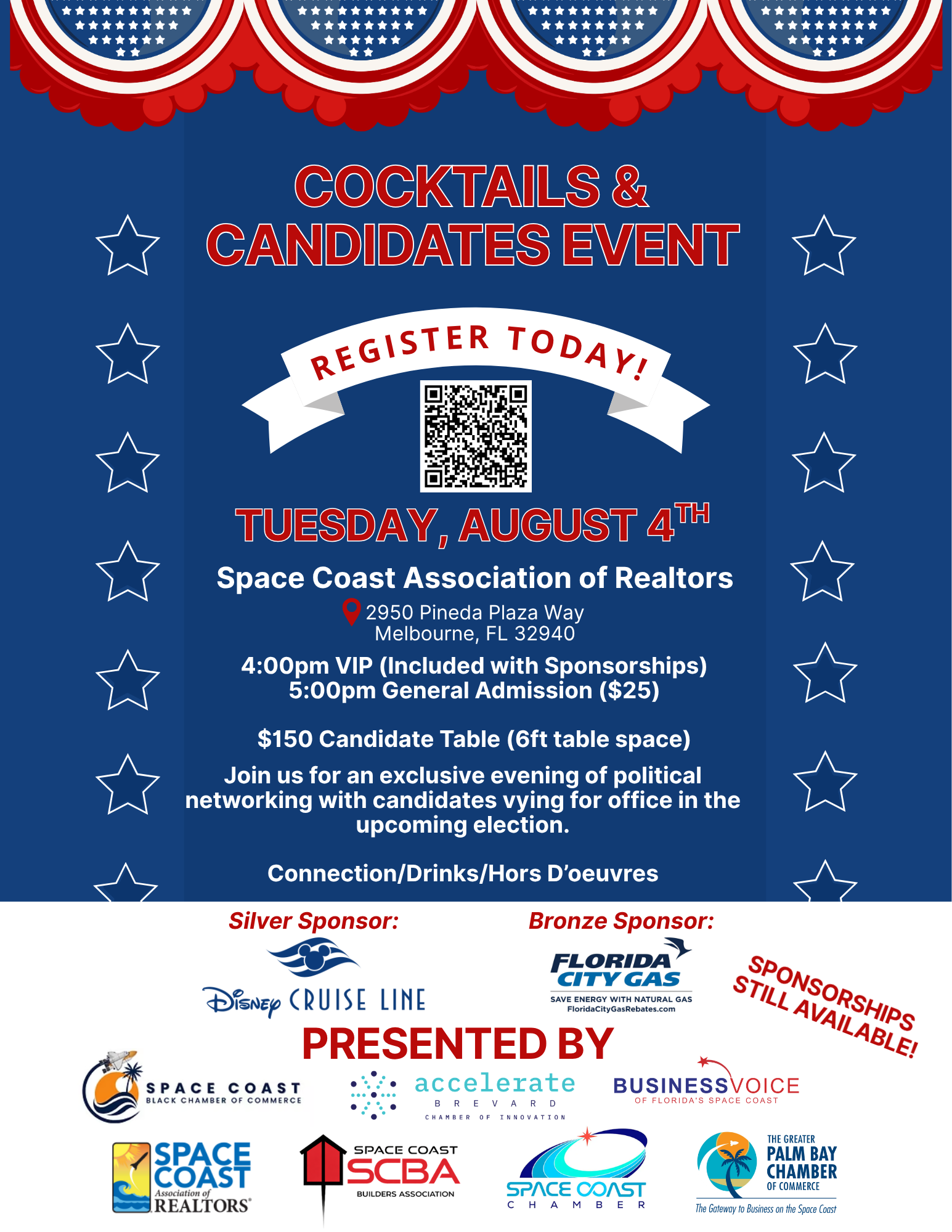 Cocktails & Candidates Event flyer