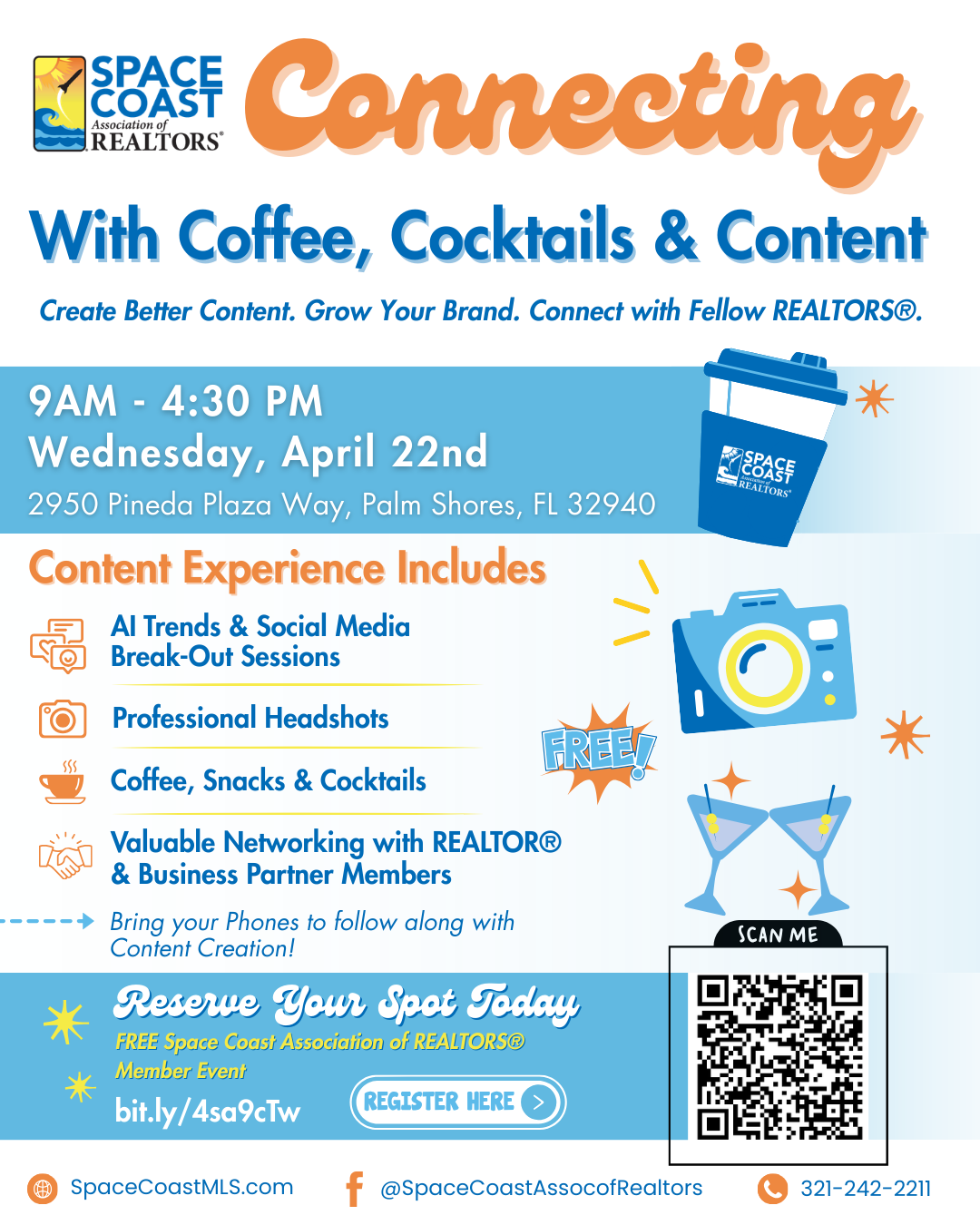 Event Flyer: Connecting with Coffee, Cocktails & Content