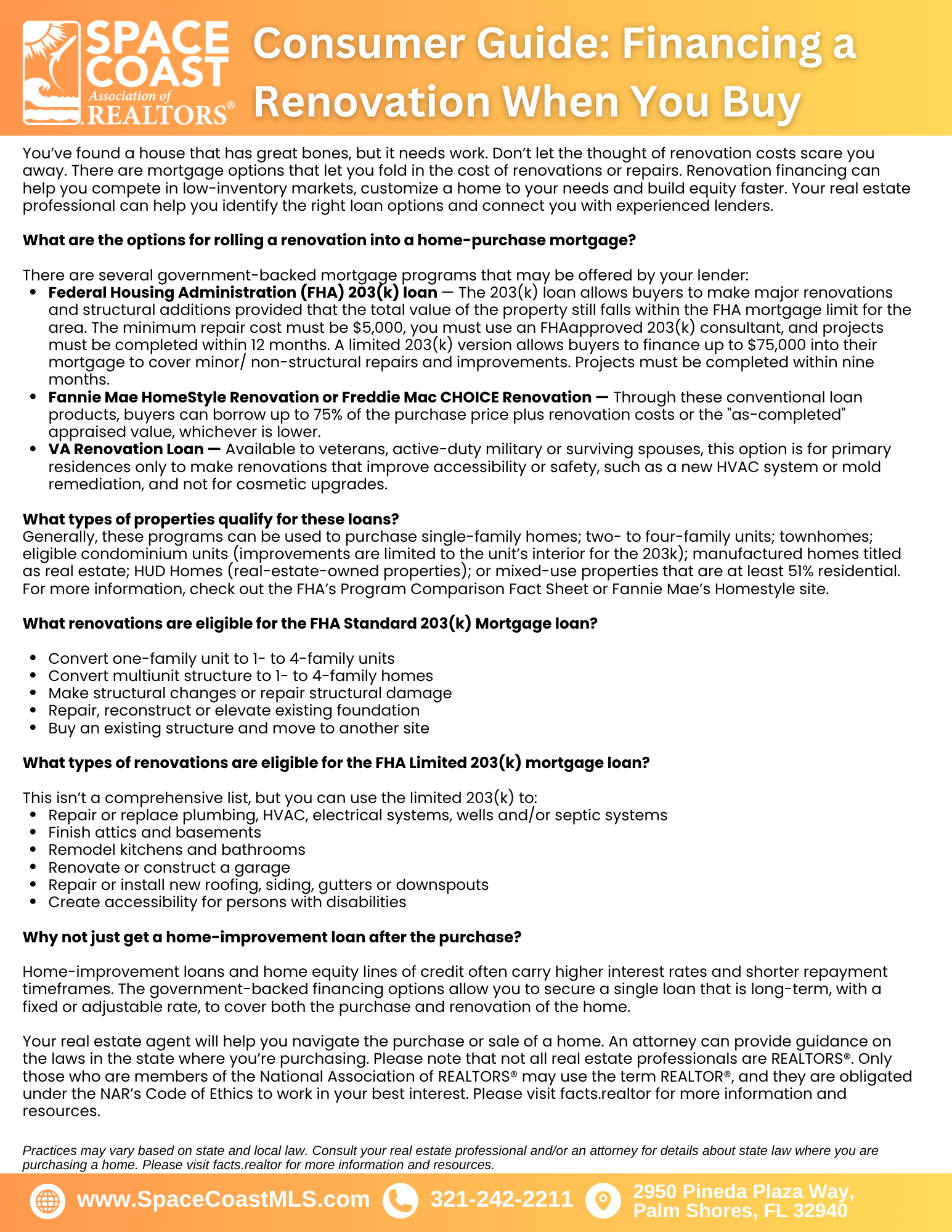 Consumer Guide: Financing a Renovation When You Buy