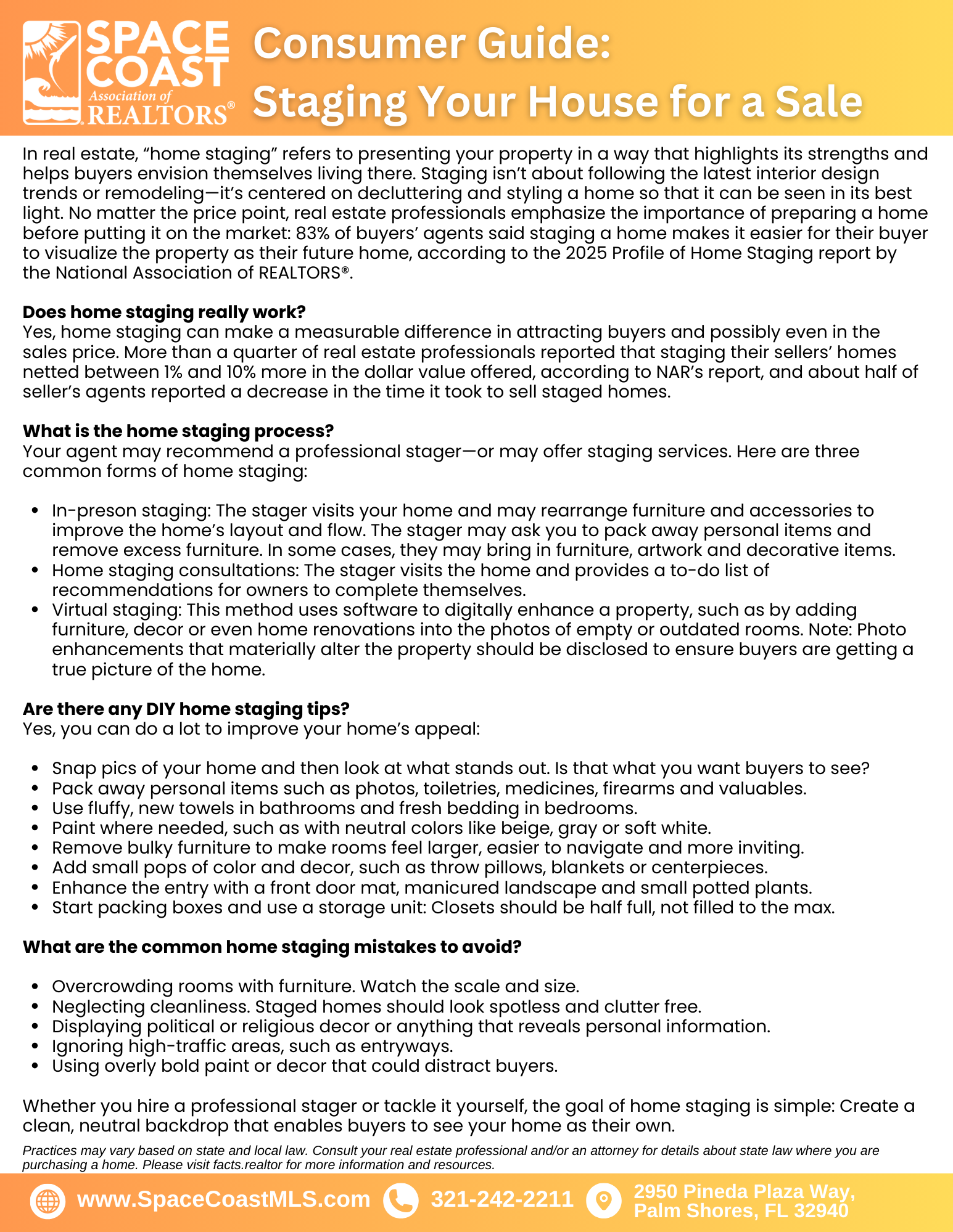 Consumer Guide: Staging Your House for a Sale