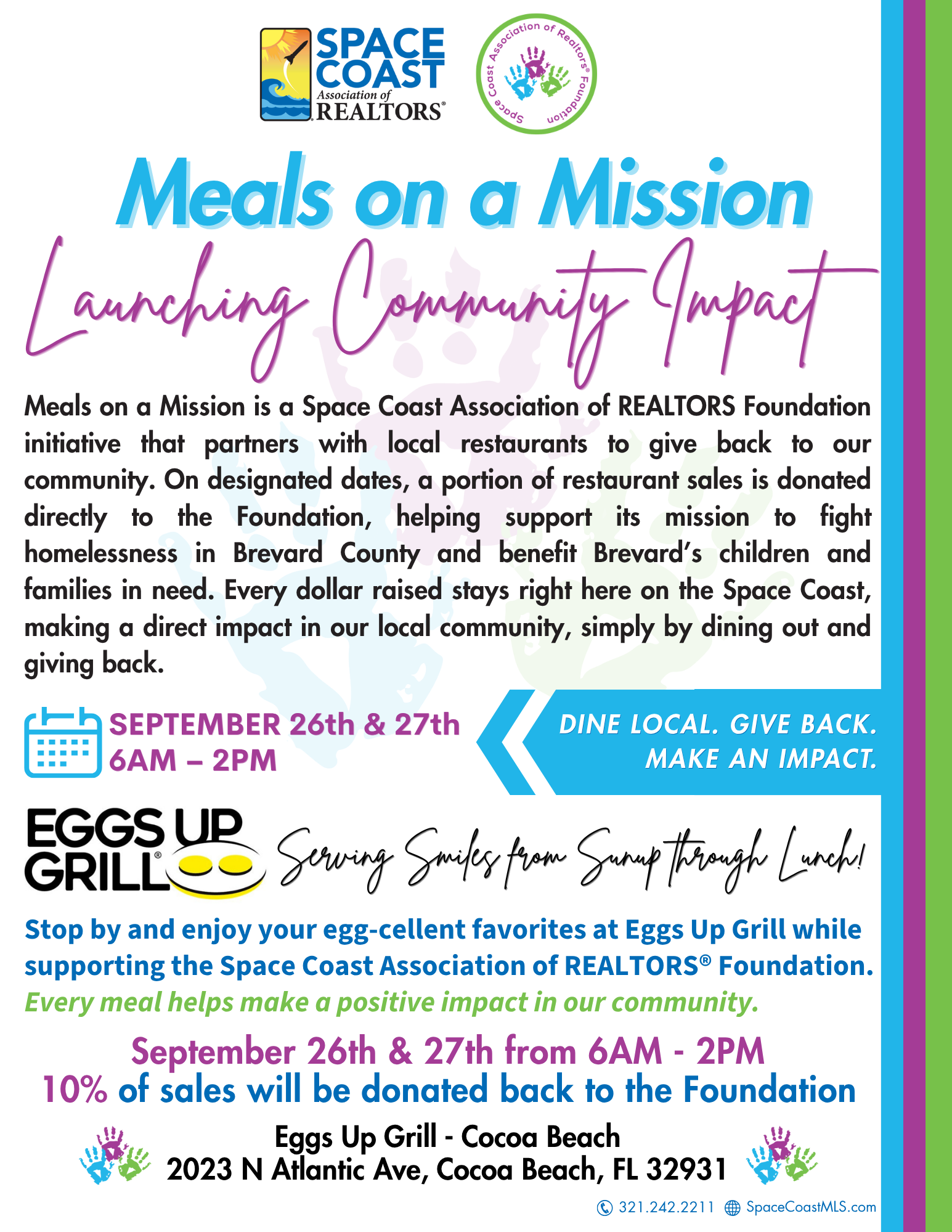 Eggs Up Meals on a Mission event flyer