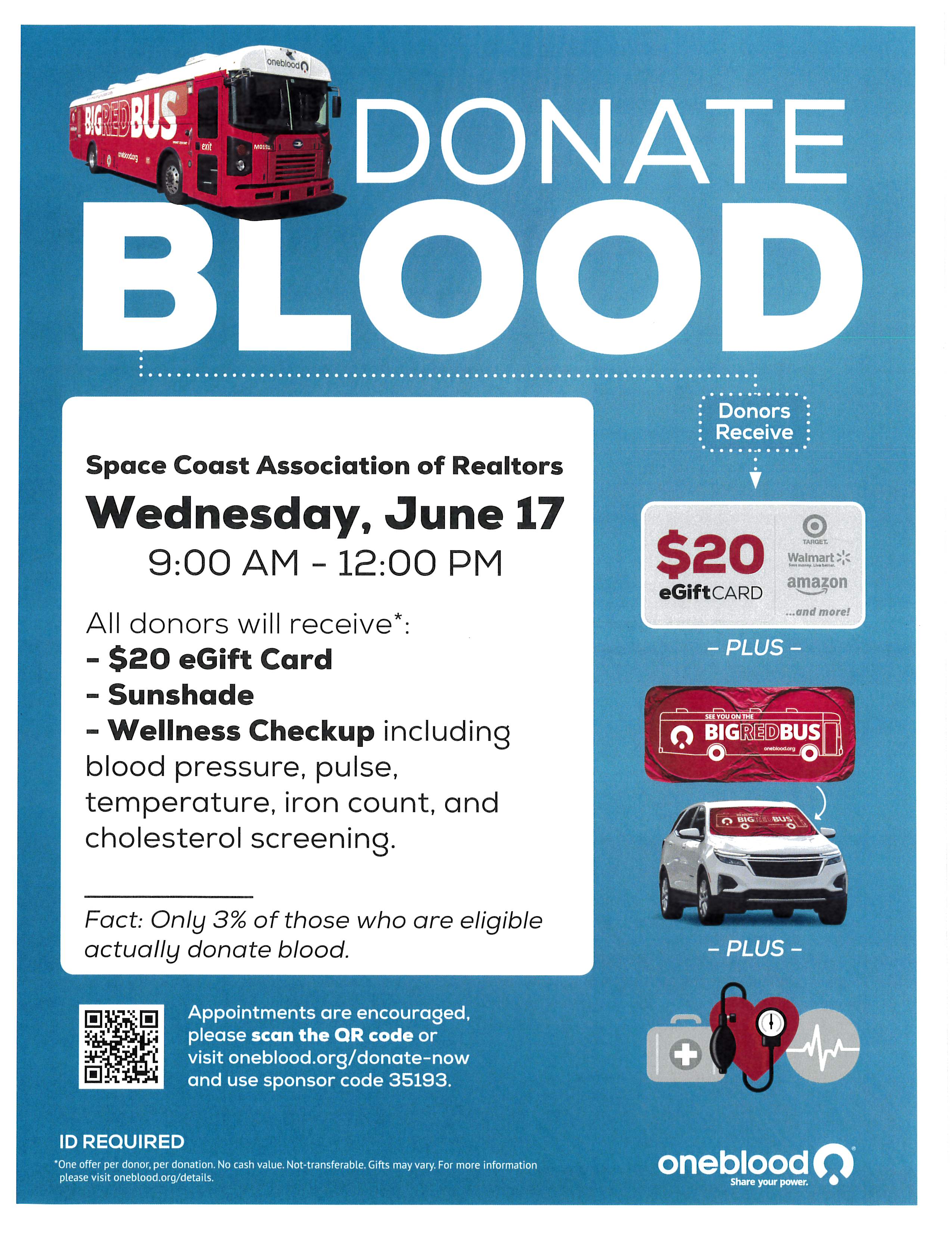 Blood drive event flyer