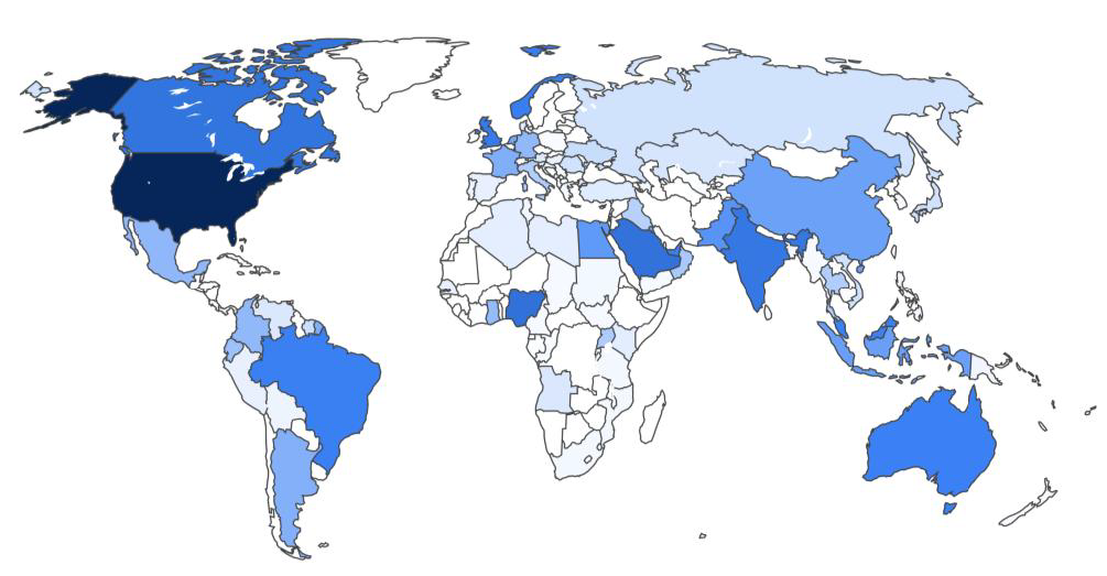 RDTS global membership distribution