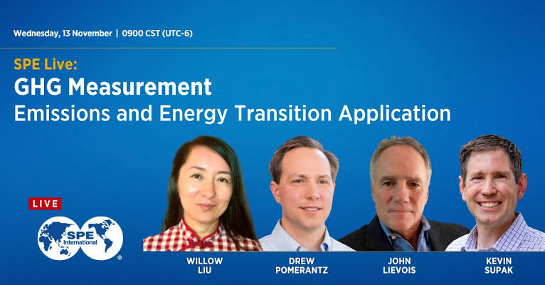 GHG Measurement, Emissions, and Energy Transition Applications SPE Live flyer