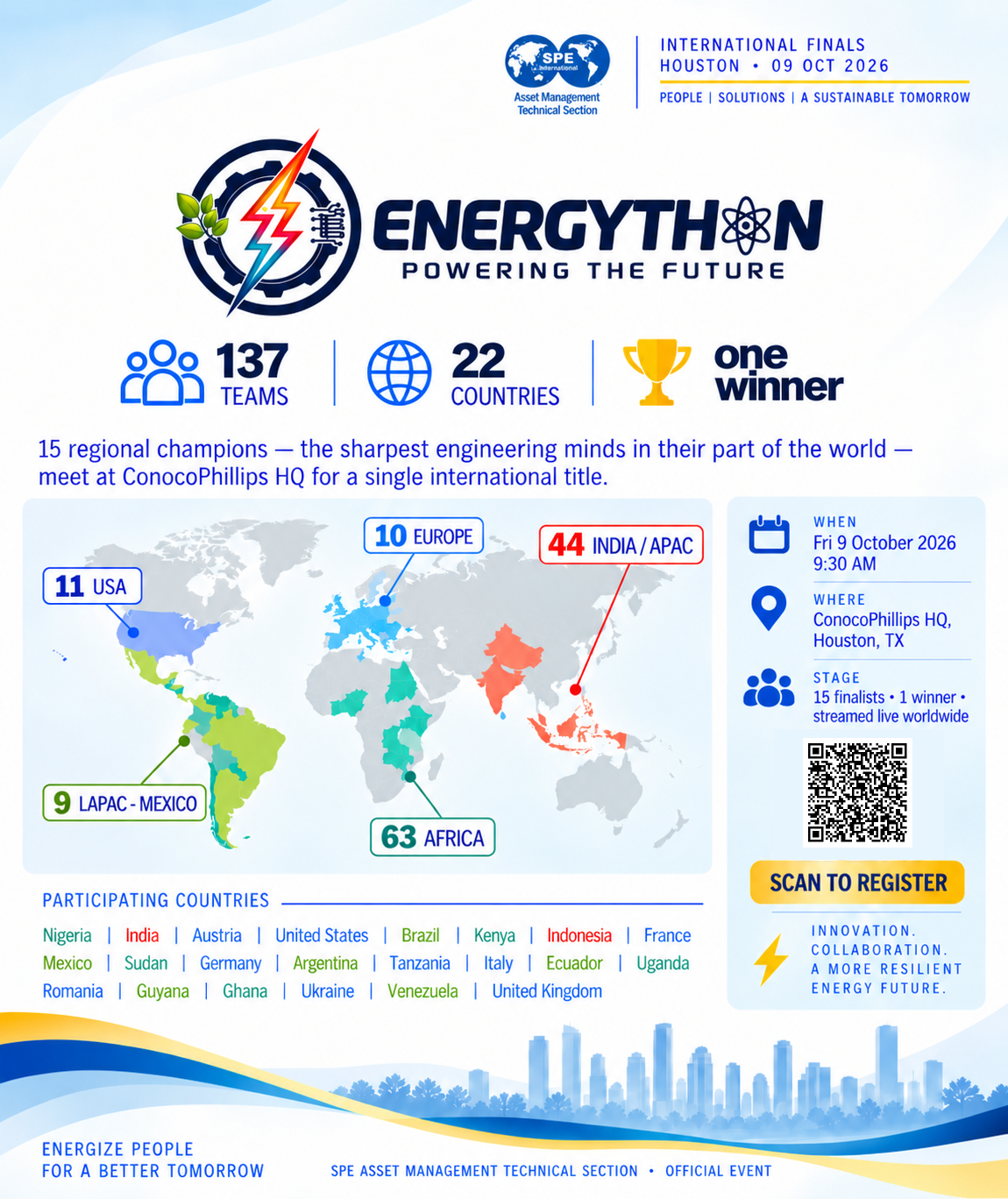 2026 Energython International Final Houston flyer for 9 October 2026