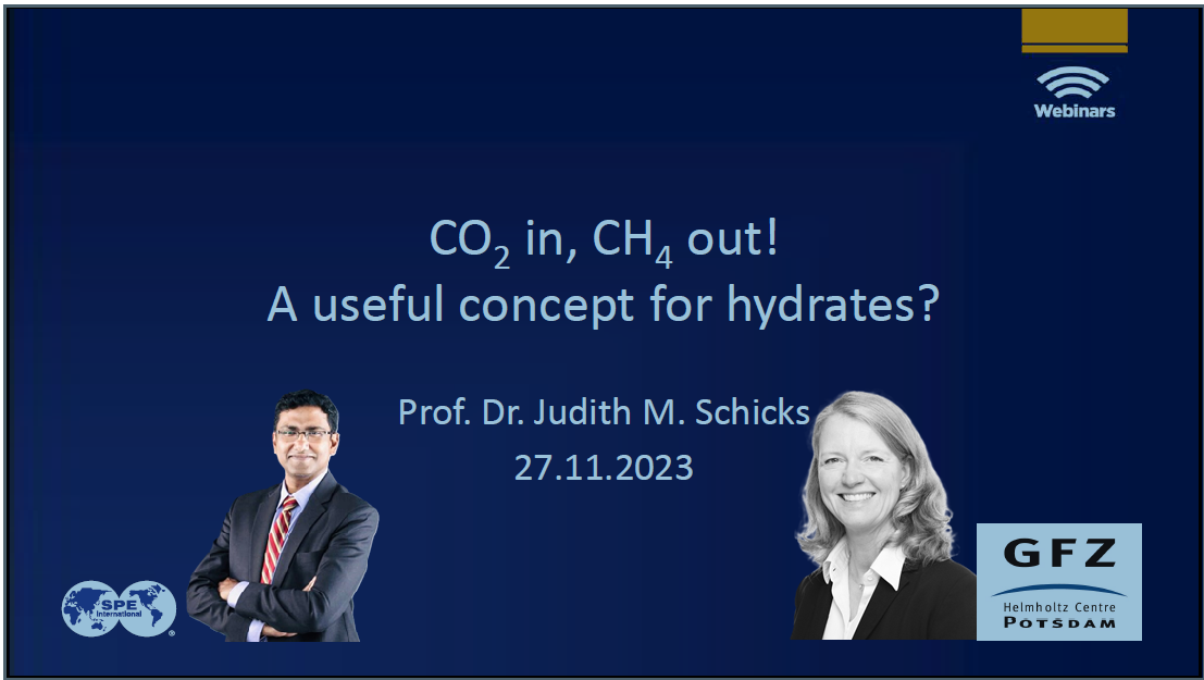Webinar flyer: CO2 in, CH4 out! A Useful Concept for Hydrates?