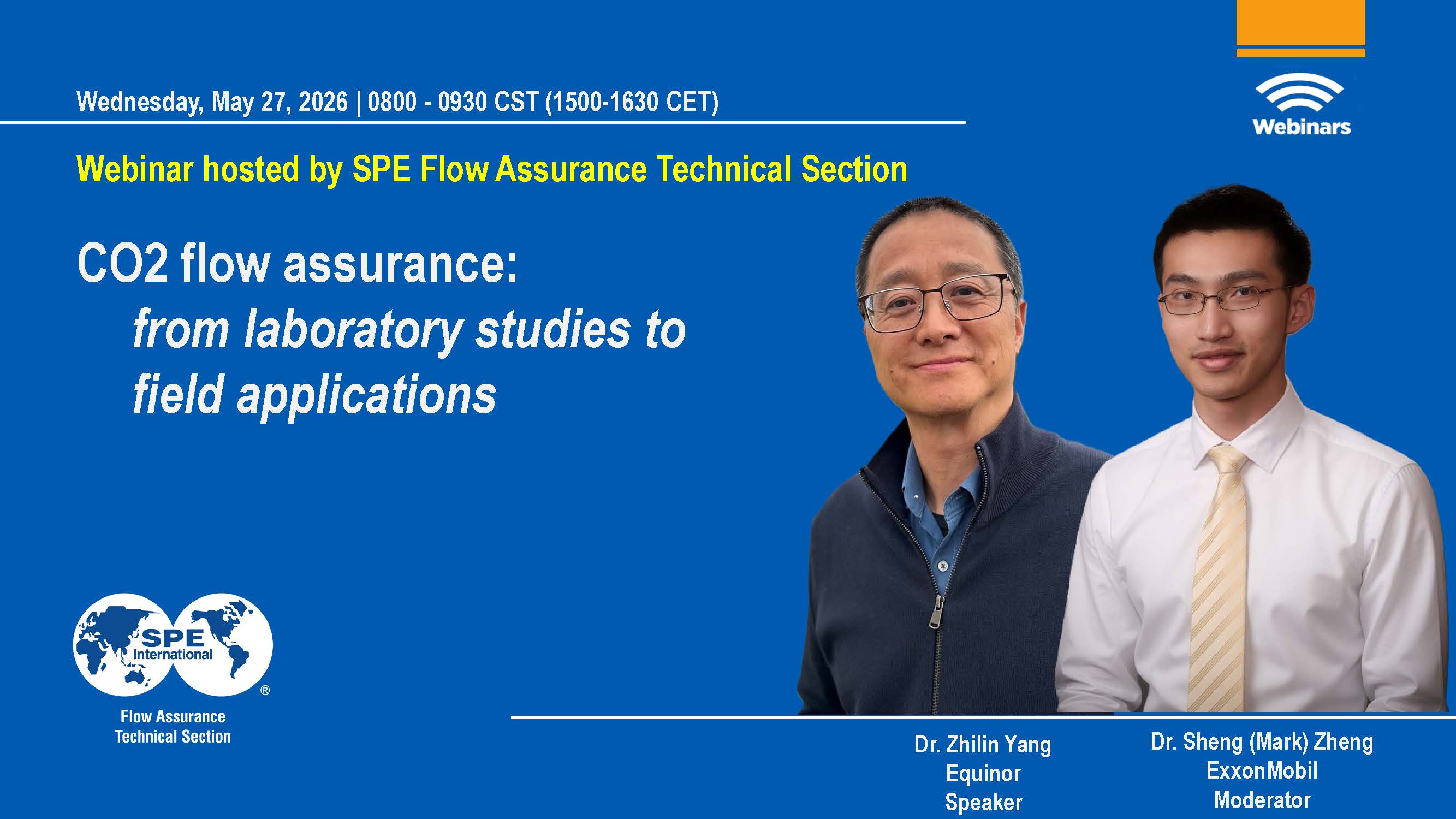 Webinar flyer: CO2 Flow Assurance from laboratory studies to field applications