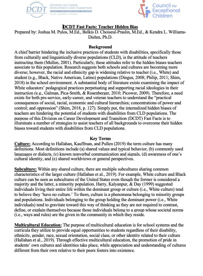 Dcdt Fast Fact Sheets Dcdt Division On Career Development And