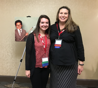 NC CEC 2017 Student Scholarship Winner! Amber Henry (left) is pictured with Dr. Alicia Brophy-Dick, the President-Elect of the North Carolina Council for Exceptional Children and 2017 conference chair.
