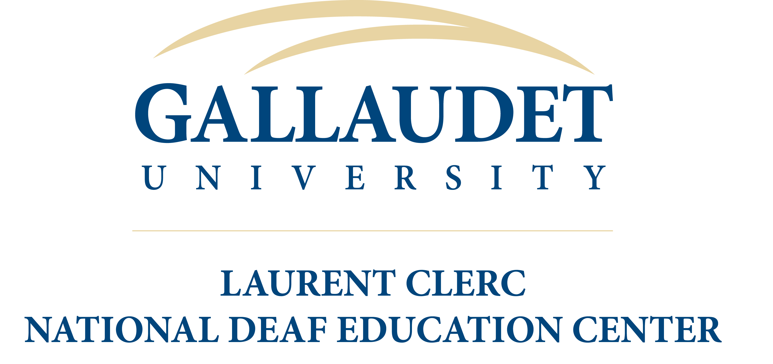 Laurent Clerc National Deaf Education Center logo printed words Gallaudet University Laurent Clerc National Deaf Education Center
