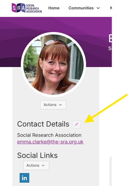 Screenshot showing how to change contact details