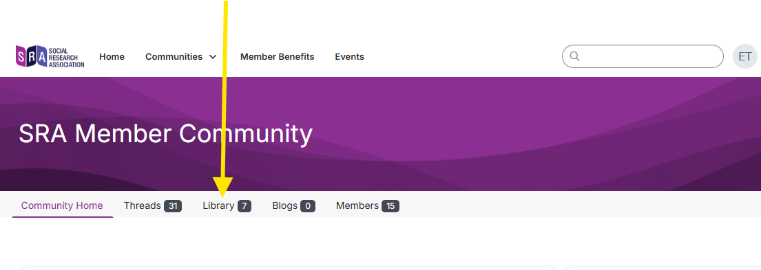 Screenshot showing where the Library tab can be found