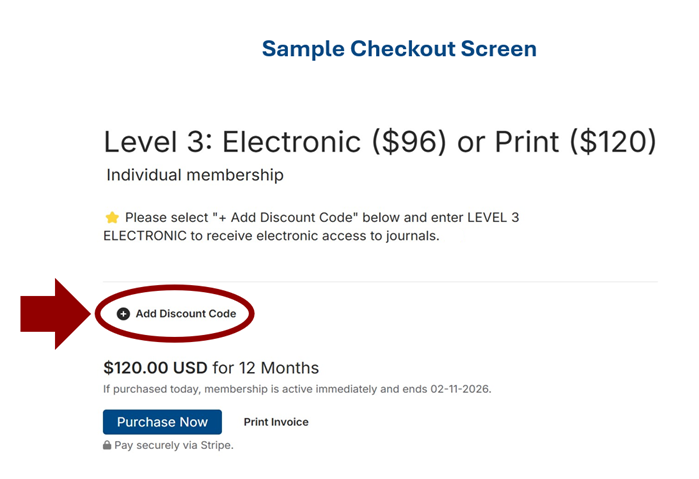 Sample checkout screen