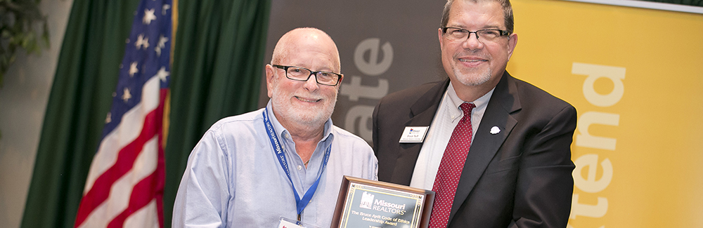 Larry Apple is the first recipient for the Bruce Aydt Code of Ethics Leadership Award Larry Apple accepts the first ever Bruce Aydt Code of Ethics Leadership Award