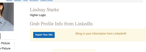 Example of how you can grab Profile Info from LinkedIn