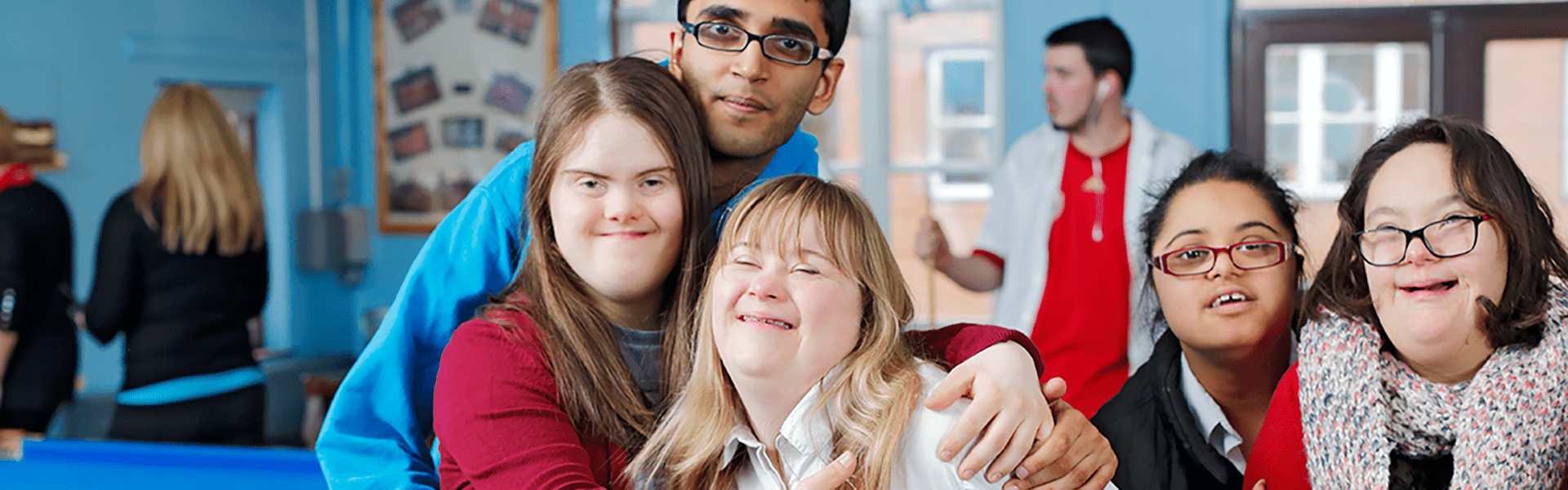 Group of young people (four girls, one boy)
