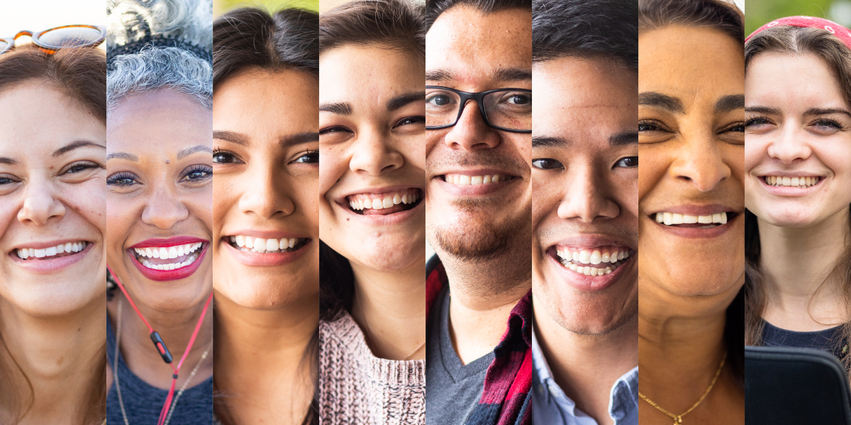 One image depicting 8 different people as workers