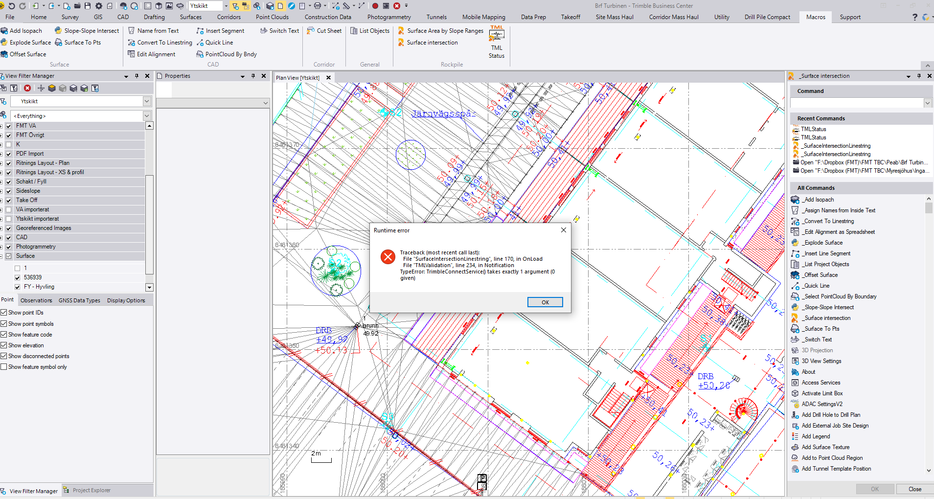 Buttons Greyed out in 5.3 Trimble Business Center