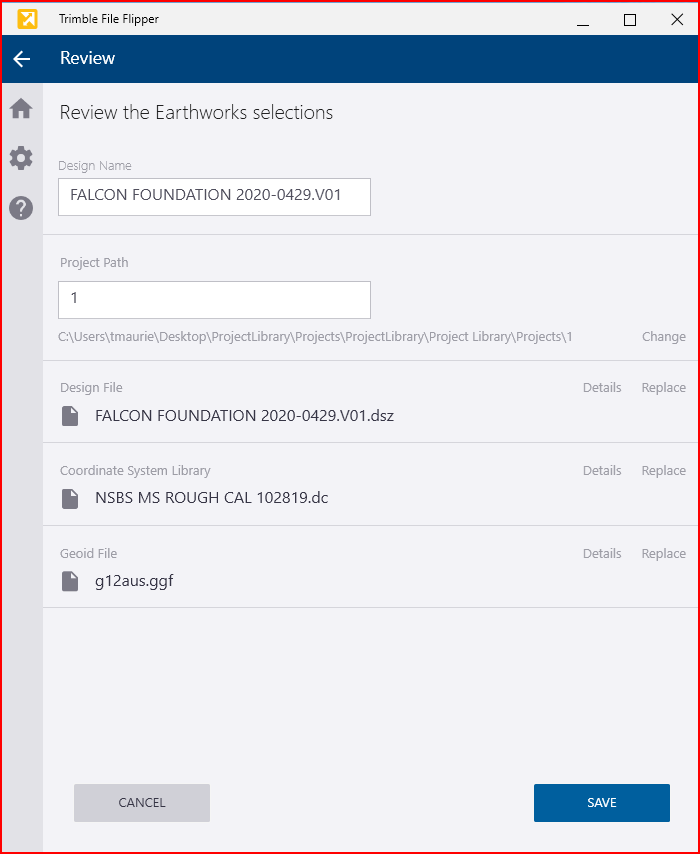 File Flipper and user defined coordinate system? Trimble Business Center