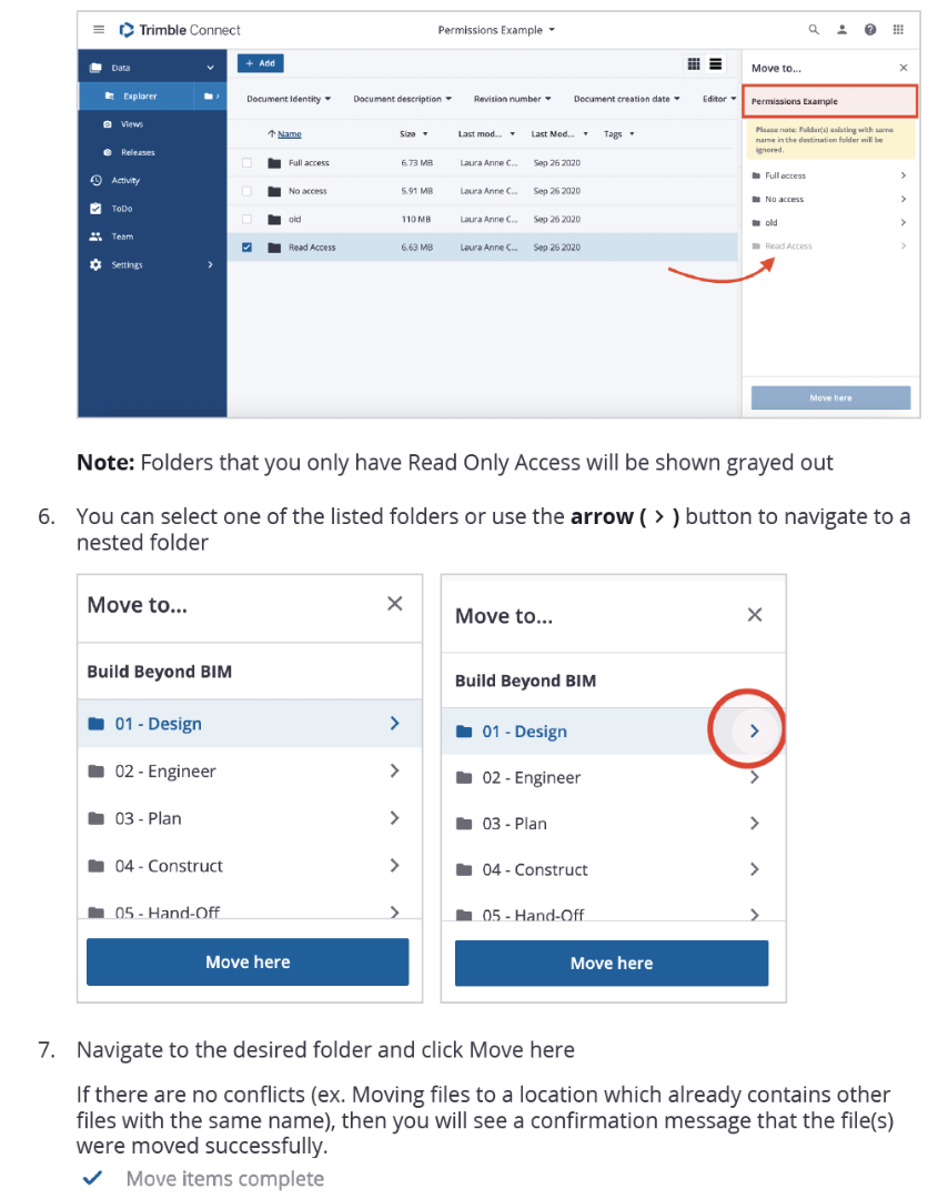 Moving files Trimble Connect User Forum