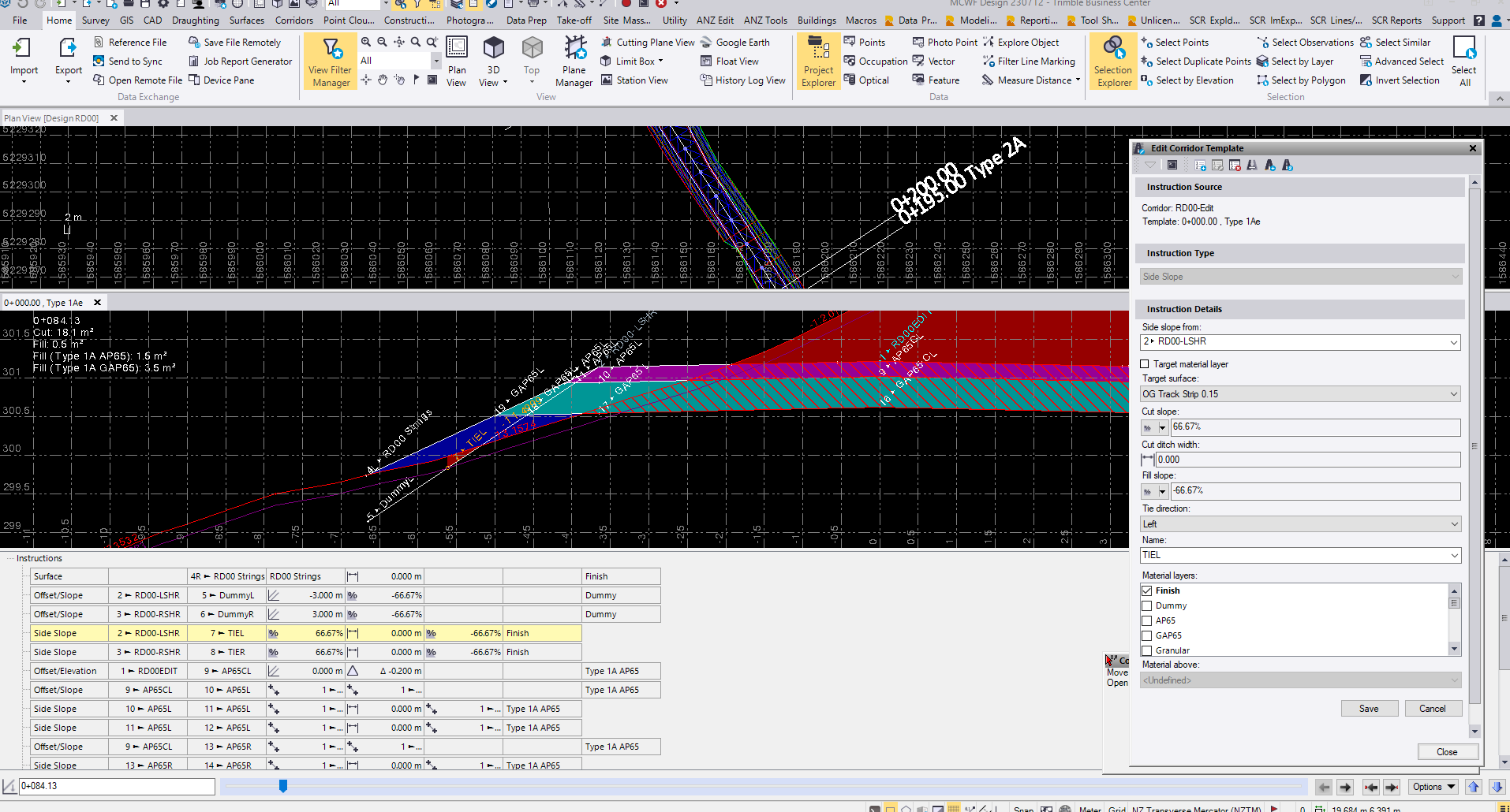TBC Crash Definition Corridor Strata Trimble Business Center