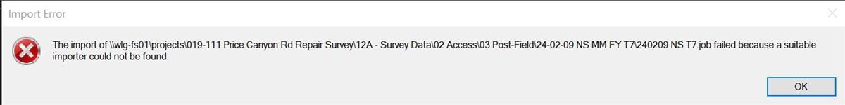 TBC 2023.11 Won't Import Access .job File | Trimble Business Center